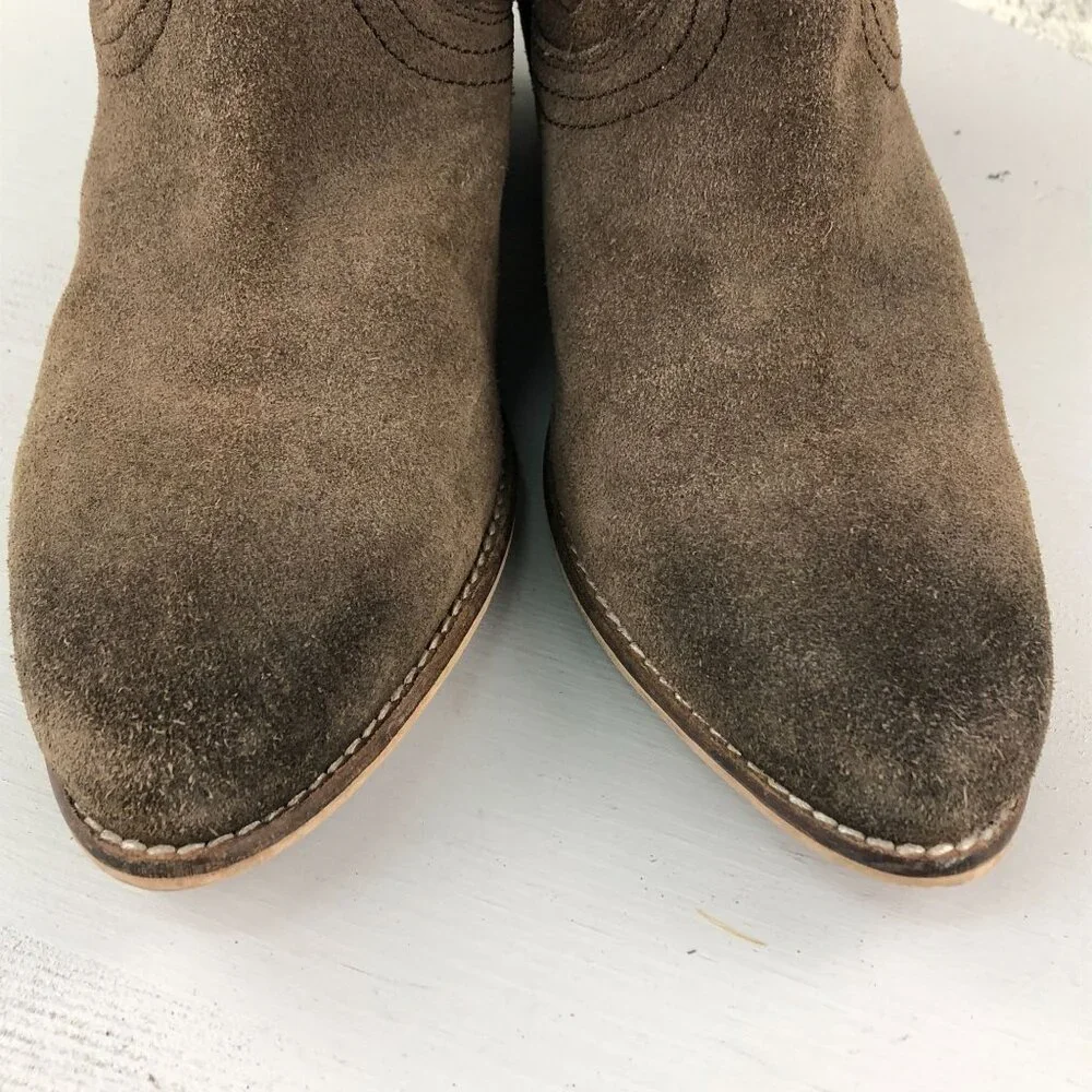 Skechers Women's 9 Brown Suede Woven Western Block Heel Ankle Booties 48463